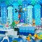 ADLKGG Blue Hanging Jelly Fish Paper Lanterns, Gradient Colorful Paper Lanterns for Mermaid Theme Party Under The Sea Ocean Birthday Decorations Baby Shower Baby Room